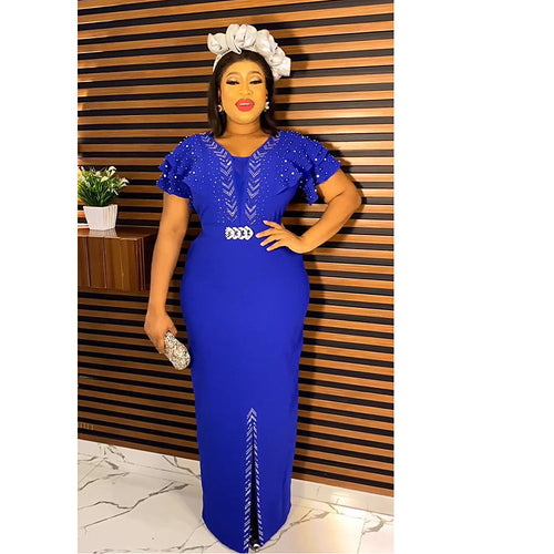 HDAfricanDress Plus Size African Dresses For Women Ankara Gown Outfits Bodycon Split Long Dress 2023 601