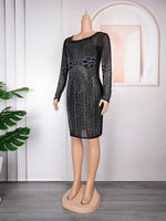 HDAfricanDress African Dresses For Women 2023 Summer Plus Size Long Sleeve Mini Dress With Inner 603