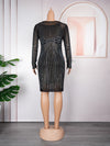 HDAfricanDress African Dresses For Women 2023 Summer Plus Size Long Sleeve Mini Dress With Inner 604
