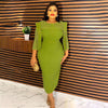 HDAfricanDress Party Evening Dresses For Women African Lace Sleeve Tassel Bodycon Robe Dress 2023 6010