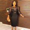 HDAfricanDress Party Evening Dresses For Women African Lace Sleeve Tassel Bodycon Robe Dress 2023 6014