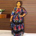 HDAfricanDress African Print Dresses For Women 2023 Plus Size Evening Party Elegant Kaftan Maxi Dress 601