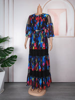 HDAfricanDress African Print Dresses For Women 2023 Plus Size Evening Party Elegant Kaftan Maxi Dress 603