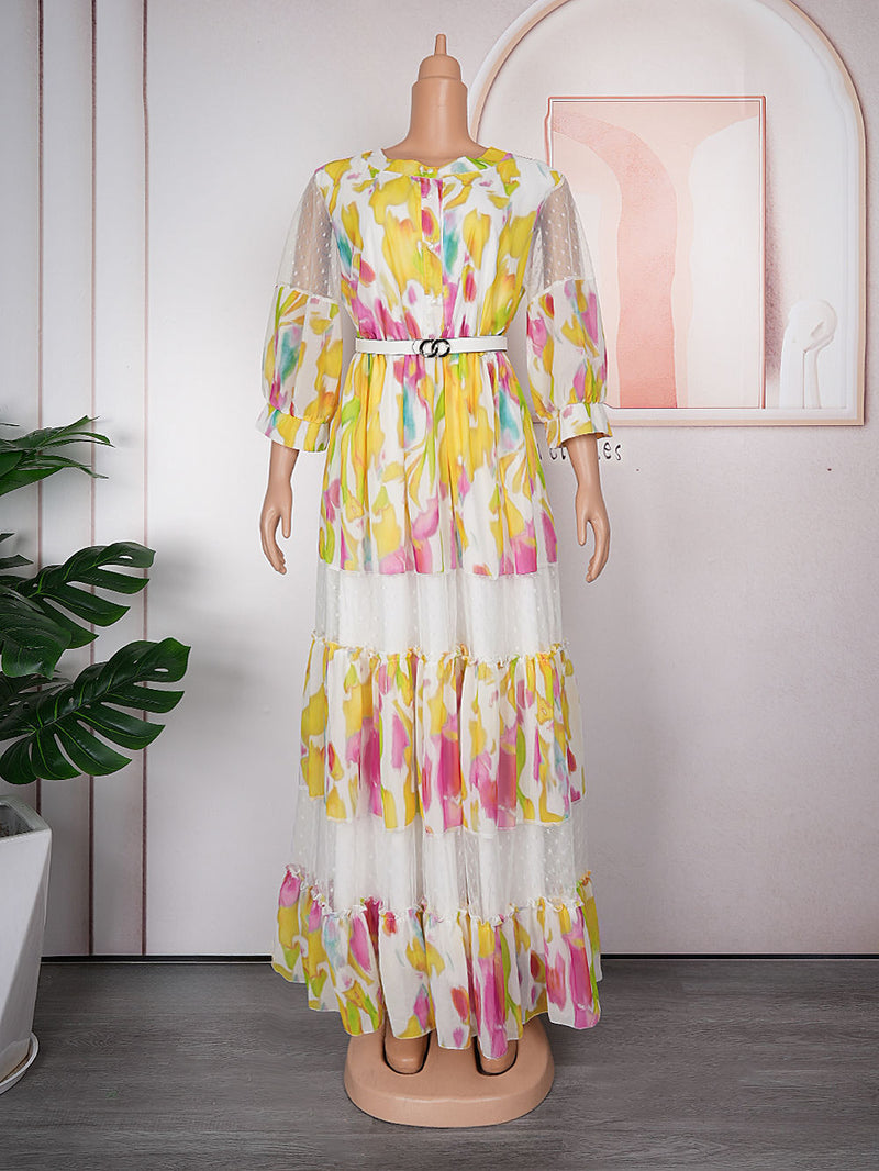 HDAfricanDress African Print Dresses For Women 2023 Plus Size Evening Party Elegant Kaftan Maxi Dress 6010