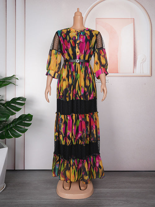 HDAfricanDress African Print Dresses For Women 2023 Plus Size Evening Party Elegant Kaftan Maxi Dress 6012