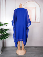 HDAfricanDress 2023 Summer Chiffon Dresses African Women Plus Size Two Piece Set Elegant Long Sleeve 605