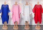 HDAfricanDress 2023 Summer Chiffon Dresses African Women Plus Size Two Piece Set Elegant Long Sleeve 609