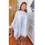 HDAfricanDress 2023 Summer Chiffon Dresses African Women Plus Size Two Piece Set Elegant Long Sleeve 6012