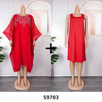 HDAfricanDress 2023 Summer Chiffon Dresses African Women Plus Size Two Piece Set Elegant Long Sleeve 6015