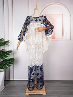 HDAfricanDress Elegant African Dresses For Women Dashiki Sequin Boubou Turkey Gown Muslim Kaftan Dress 603