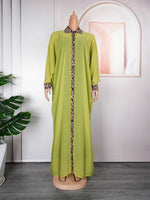 HDAfricanDress African Chiffon Dresses For Women Dubai Muslim Abaya Leopard Print Maxi Rob 602