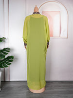 HDAfricanDress African Chiffon Dresses For Women Dubai Muslim Abaya Leopard Print Maxi Rob 605