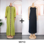 HDAfricanDress African Chiffon Dresses For Women Dubai Muslim Abaya Leopard Print Maxi Rob 608