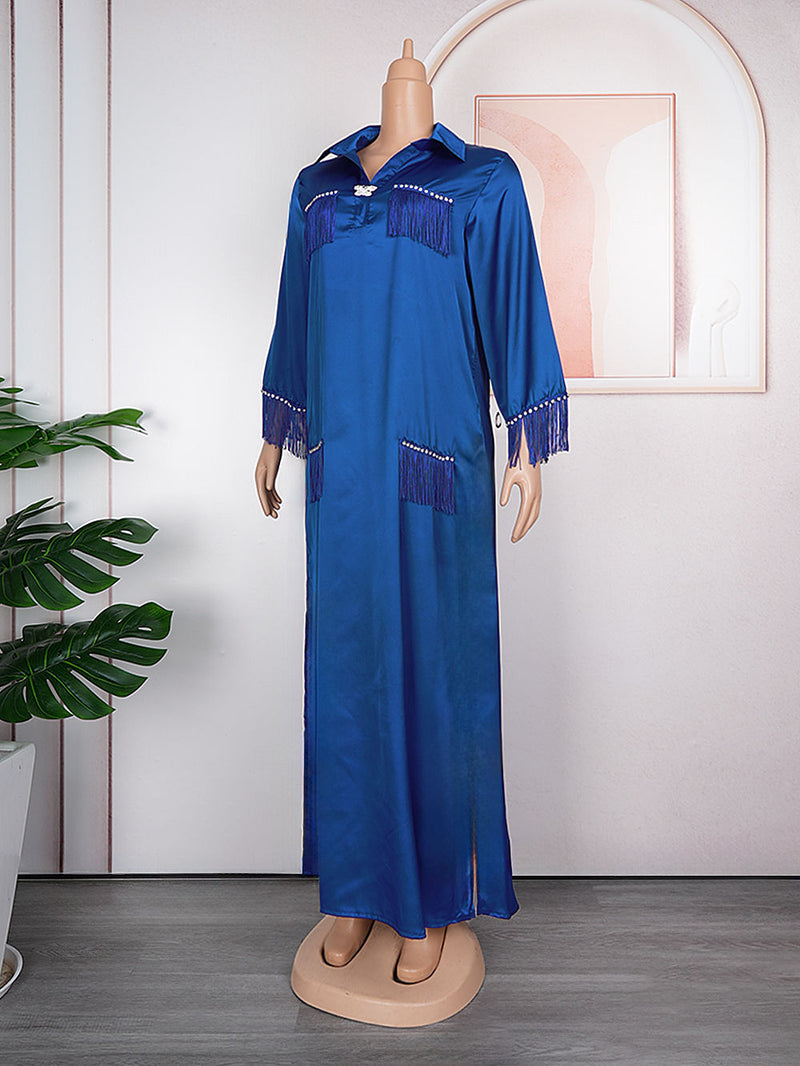 HDAfricanDress African Dresses For Women Dashiki Ankara Tassel Long Maxi Dress Traditional Large Size 603