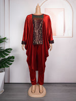 HDAfricanDress African Women Ankara Dashiki 2 PCS Set Sequin 2023 Velvet Top Pant Trousers Suits 602