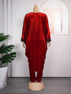HDAfricanDress African Women Ankara Dashiki 2 PCS Set Sequin 2023 Velvet Top Pant Trousers Suits 604