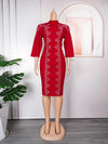 HDAfricanDress African Dresses For Women Ankara Dashiki Shiny Crystal Dress Robe Africaine Ladies Clothing 6010