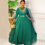 HDAfricanDress African Dresses For Women Plus Size Dashiki Ankara Sequin Gown Wedding Party Dress 101