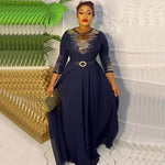 HDAfricanDress African Dresses For Women Plus Size Dashiki Ankara Sequin Gown Wedding Party Dress 103