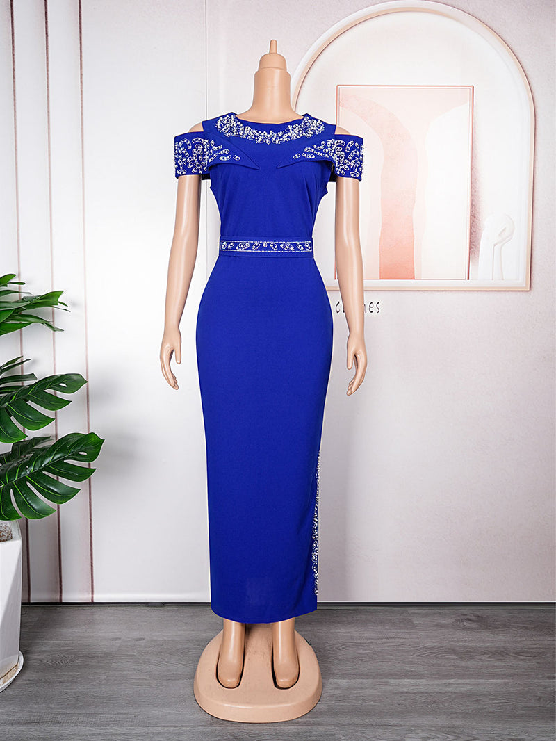 HDAfricanDress Elegant African Dresses For Women Short Sleeve Plus Size Lady Wedding Party Dress 6010