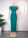 HDAfricanDress Elegant African Dresses For Women Short Sleeve Plus Size Lady Wedding Party Dress 6012