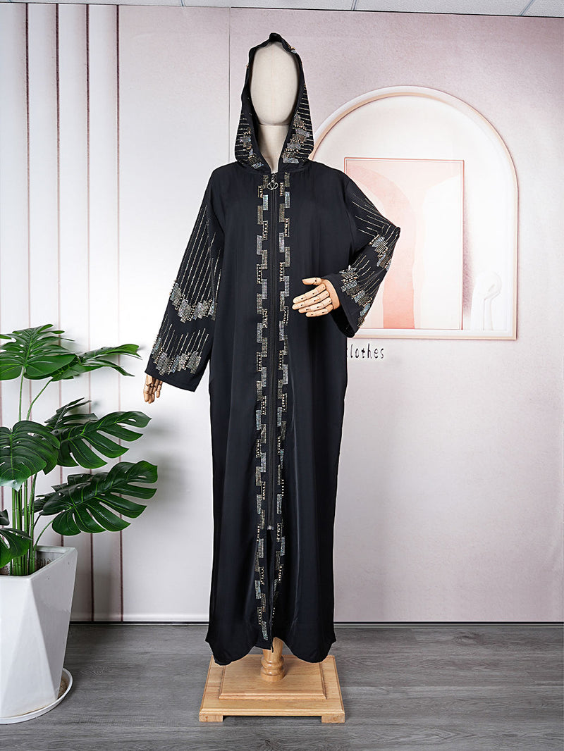 HDAfricanDress Kaftan Muslim Cardigan Abayas Dresses For Women 2023 Robe Femme Caftan Turkish Clothes 602