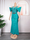 HDAfricanDress Plus Size Evening Dresses For Women African Luxury Sequin Elegant Wedding Party Dress 603