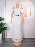 HDAfricanDress Plus Size Evening Dresses For Women African Luxury Sequin Elegant Wedding Party Dress 6012