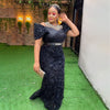 HDAfricanDress Plus Size Evening Dresses For Women African Luxury Sequin Elegant Wedding Party Dress 6013
