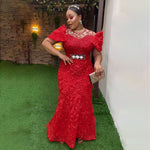 HDAfricanDress Plus Size Evening Dresses For Women African Luxury Sequin Elegant Wedding Party Dress 6015