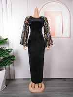HDAfricanDress African Dresses For Women 2023 New Dashiki Sequin Bodycon Fashion Kaftan Turkish Outfits 602