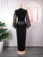 HDAfricanDress African Dresses For Women 2023 New Dashiki Sequin Bodycon Fashion Kaftan Turkish Outfits 604