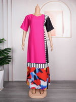 HDAfricanDress African Dresses For Women 2023 Short Sleeve Loose Maxi Dress Dashiki Ankara Print Outfits 6011