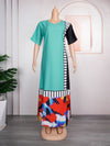 HDAfricanDress African Dresses For Women 2023 Short Sleeve Loose Maxi Dress Dashiki Ankara Print Outfits 6013