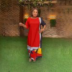 HDAfricanDress African Dresses For Women 2023 Short Sleeve Loose Maxi Dress Dashiki Ankara Print Outfits 6014