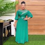 HDAfricanDress Elegant African Dresses For Women 2023 New Autumn Plus Size Wedding Party Long Dress 609