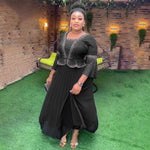 HDAfricanDress Elegant African Dresses For Women 2023 Autumn Wedding Party Long Dress Ankara Robe 6012