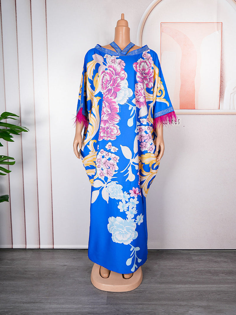 HDAfricanDress African Dresses For Women Traditional 2024 Africa Clothes Dashiki Ankara Muslim Kaftan Dress 602