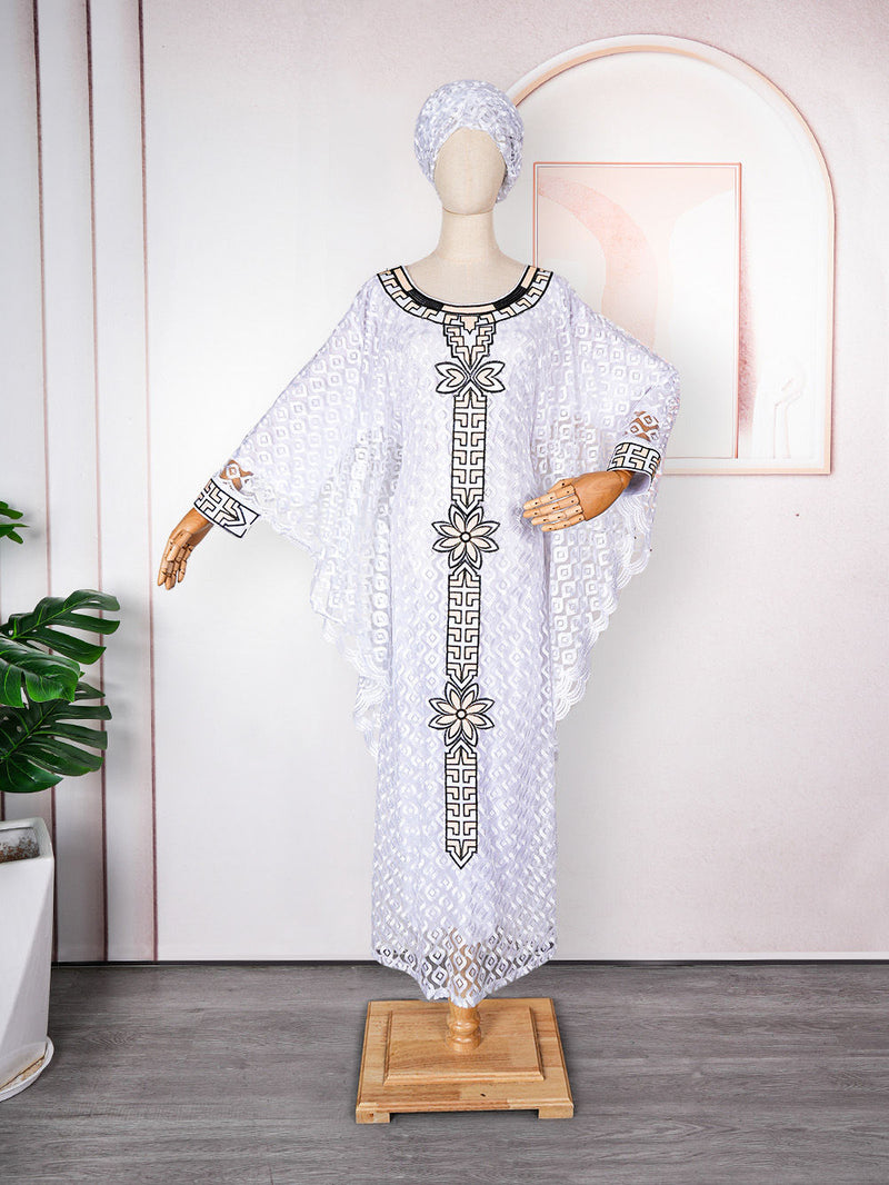 HDAfricanDress Plus Size African Clothes For Women 2023 Dashiki Ankara Wedding Party Dresses With Headscarf 603