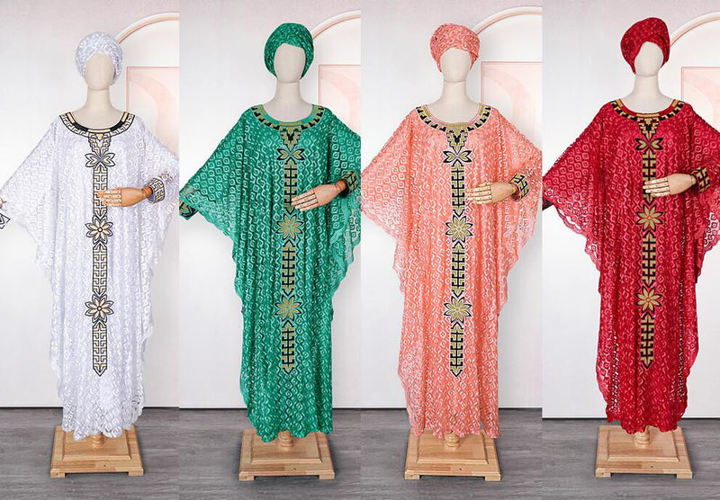 HDAfricanDress Plus Size African Clothes For Women 2023 Dashiki Ankara Wedding Party Dresses With Headscarf 609