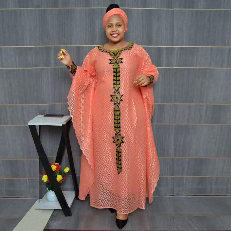 HDAfricanDress Plus Size African Clothes For Women 2023 Dashiki Ankara Wedding Party Dresses With Headscarf 612
