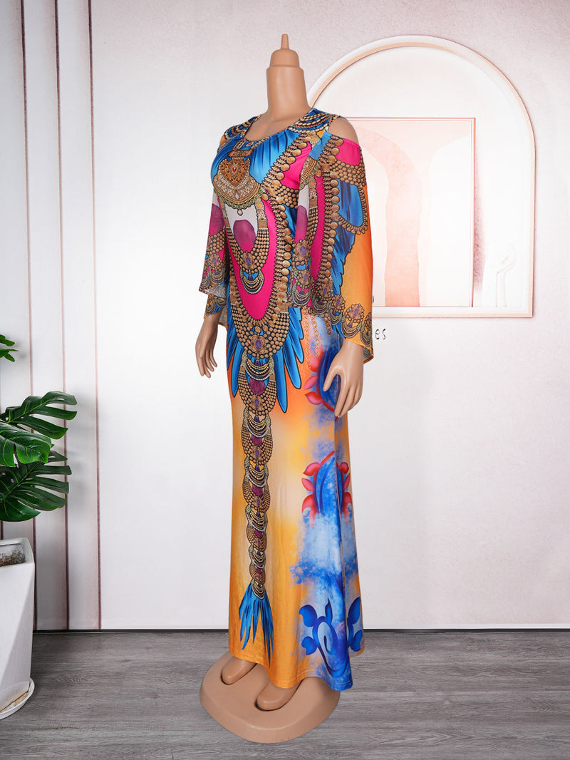 HDAfricanDress Elegant African Dresses For Women Plus Size Evening Party Long Dress Ankara New Arrivals 603