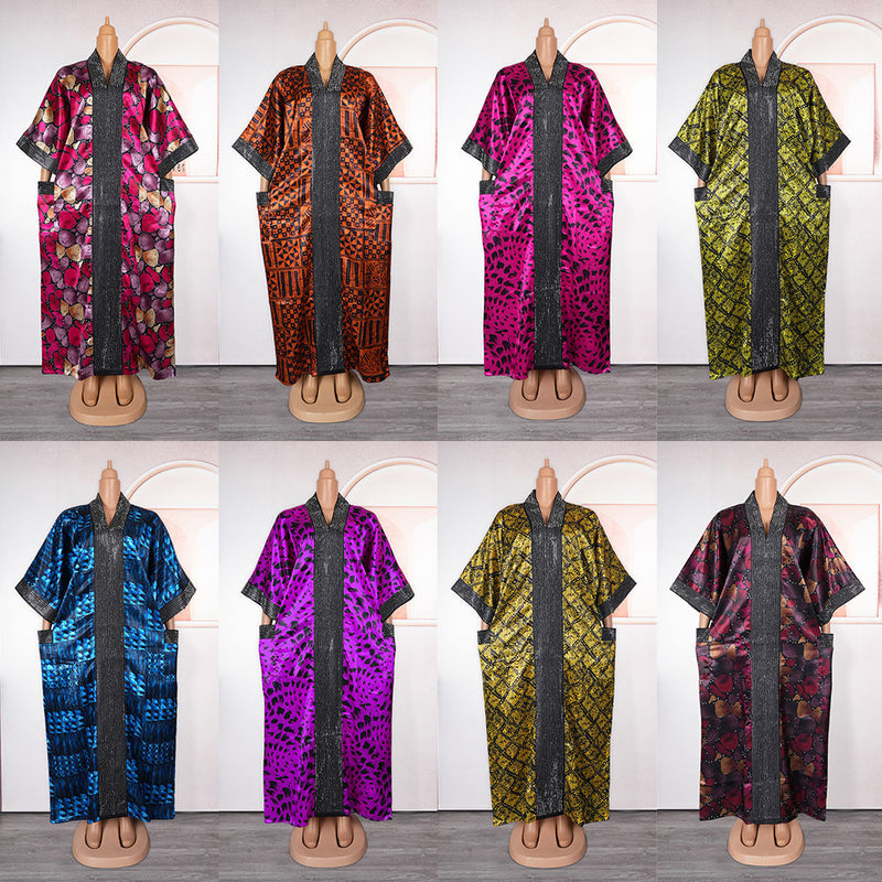 HDAfricanDress Abayas For Women Dubai Luxury 2023 African Muslim Dress Caftan Plus Size Robe 1011