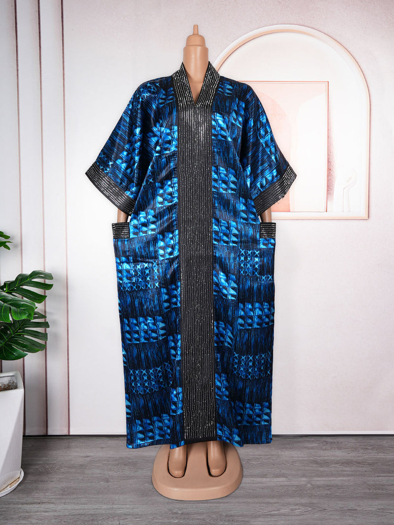HDAfricanDress Abayas For Women Dubai Luxury 2023 African Muslim Dress Caftan Plus Size Robe 1015