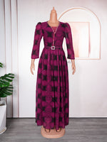 HDAfricanDress African Dresses For Women 2024 Plus Size Elegant Evening Party Turkey Muslim Print Dress 6010