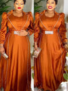 HDAfricanDress African Elegant Party Dresses For Women 2024 New Fashion Satin Maxi Long Kaftan Dresses 102