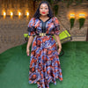 HDAfricanDress African Dresses For Women 2023 Wedding Party Autumn Elegant Turkey Print Maxi Dress 608