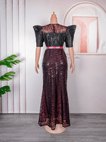 HDAfricanDress African Luxury Sequin Dresses For Women Wedding Party Long Dress Ankara Outfits 2023 604