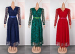 HDAfricanDress Plus Size African Party Dresses For Women 2024 New Fashion Lace Elegant Turkey Dress 607