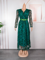 HDAfricanDress Plus Size African Party Dresses For Women 2024 New Fashion Lace Elegant Turkey Dress 609